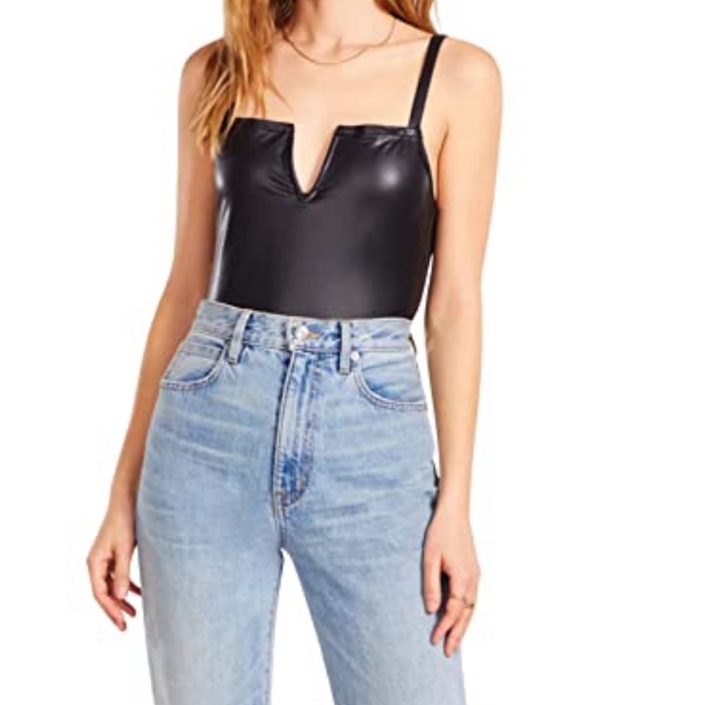 Faux Leather Bodysuit
